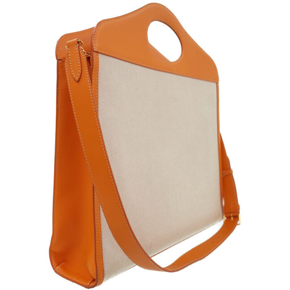 Burberry Two Tone Canvas Leather Pocket Bag - Picture 2 of 9